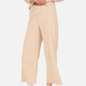 MATE the label thermal wide leg pant - latte